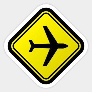 Yellow Airplane Sign Sticker